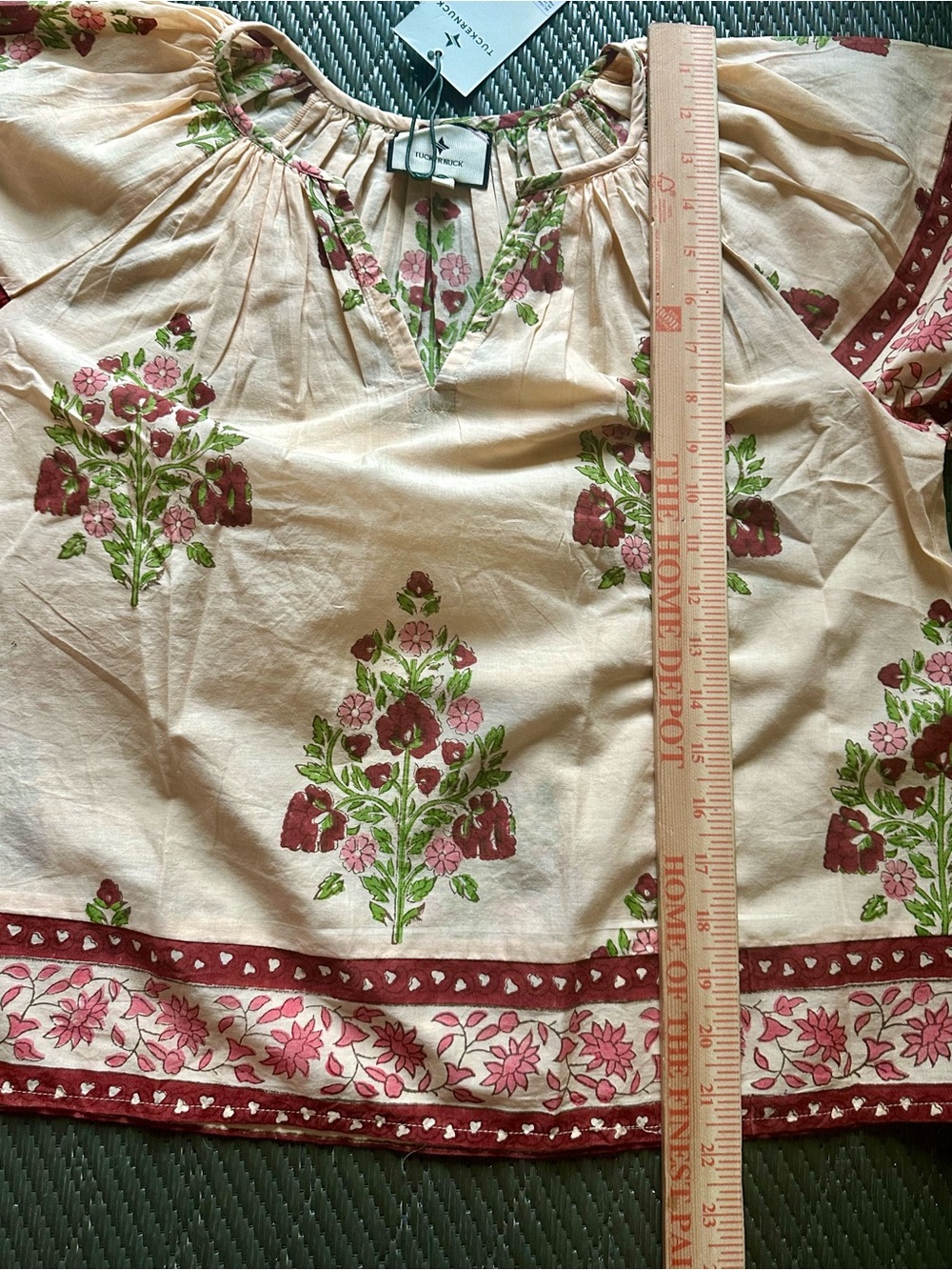 Tuckernuck Elena Top Small Blush Chandelier Floral Cotton NWT Small Light Peach - Picture 6 of 6
